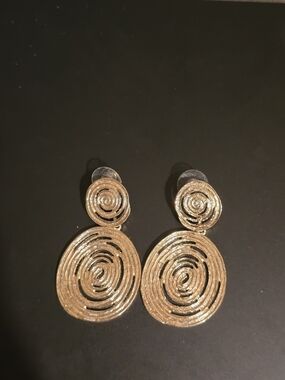 Gold Spiral Drop Earrings